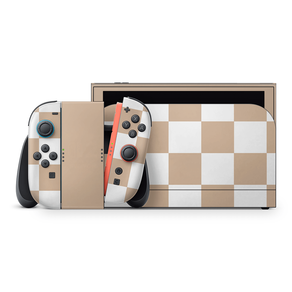 Espresso Checkered Nintendo Switch 2 Decal Skin