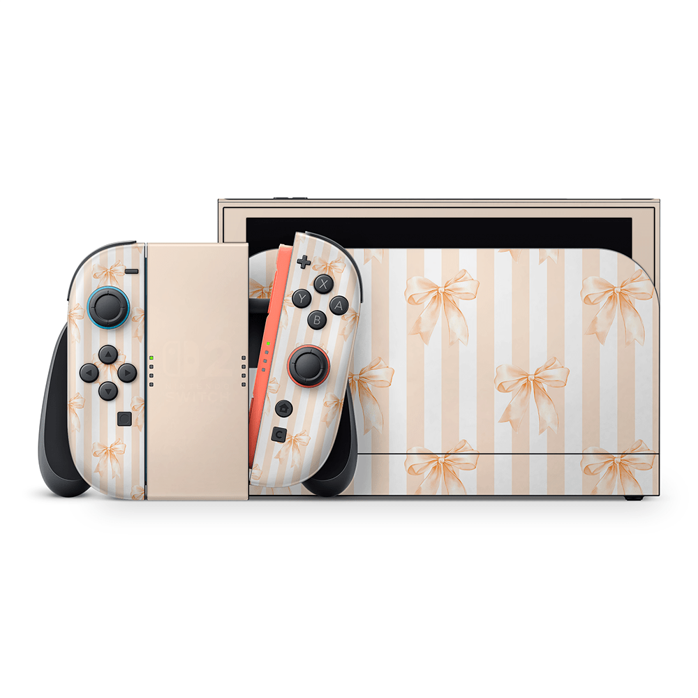 Apricot Bows Nintendo Switch 2 Decal Skin