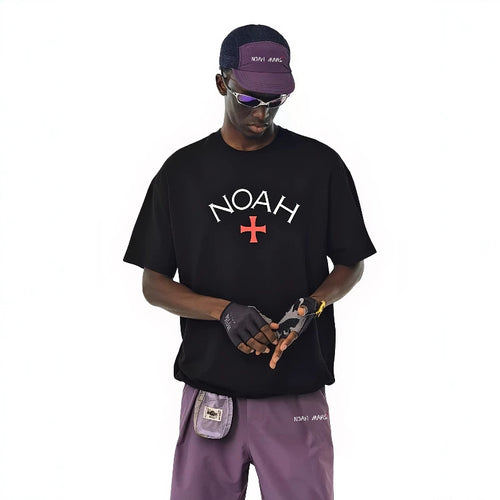 NOAH MARS American casual first generation expeditionary cross men's niche trendy brand loose cotton short sleeved T-shirt