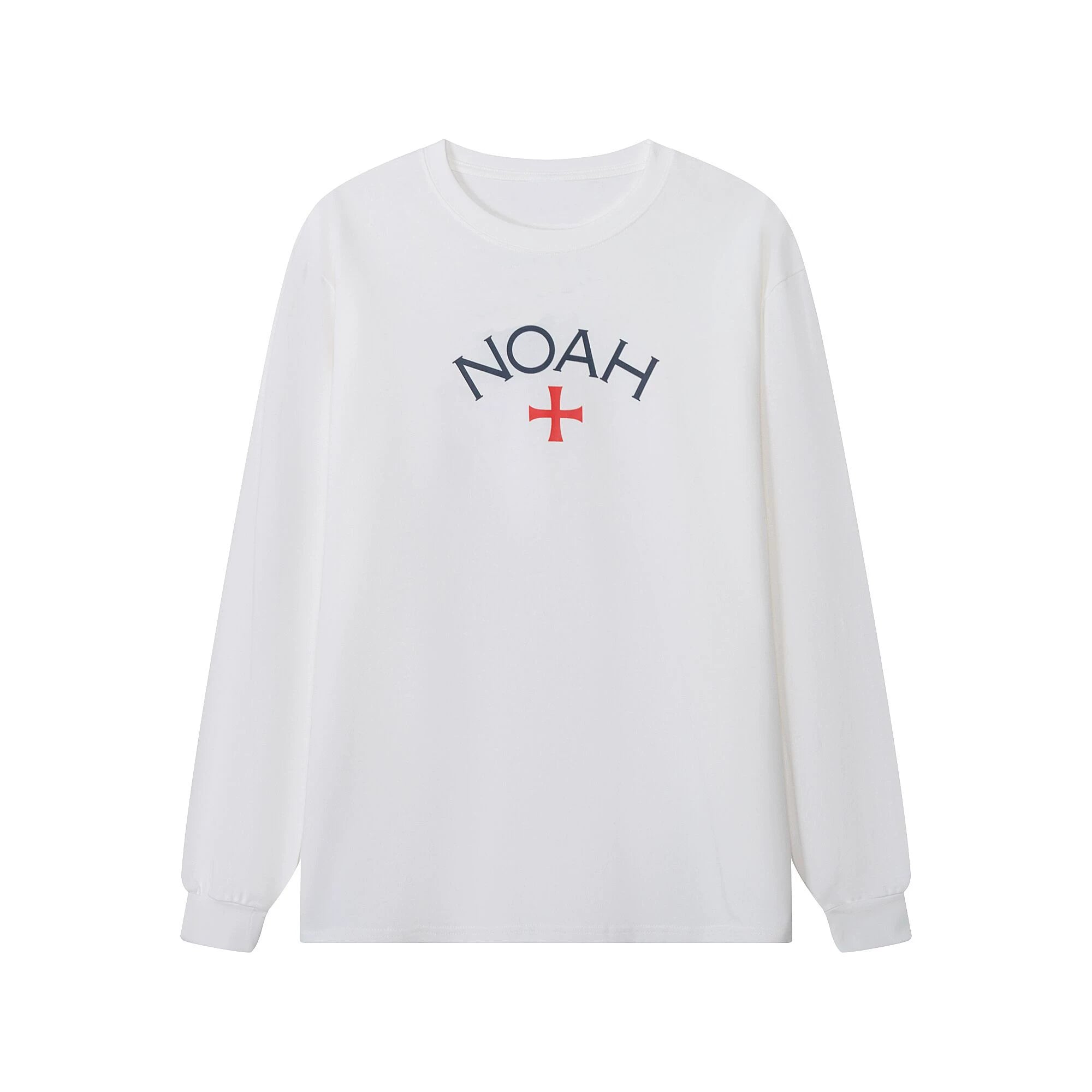 NOAH MARS niche trend brand first generation cross round neck pullover simple men's base shirt trendy long sleeved T-shirt