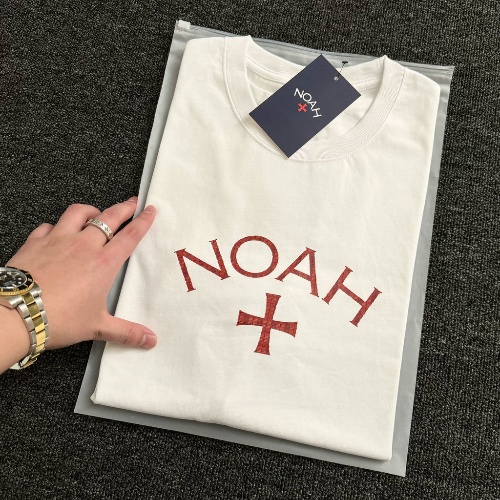 NOAH MARS niche trend brand Scottish cross simple American casual trend brand all cotton trendy short sleeved T-shirt