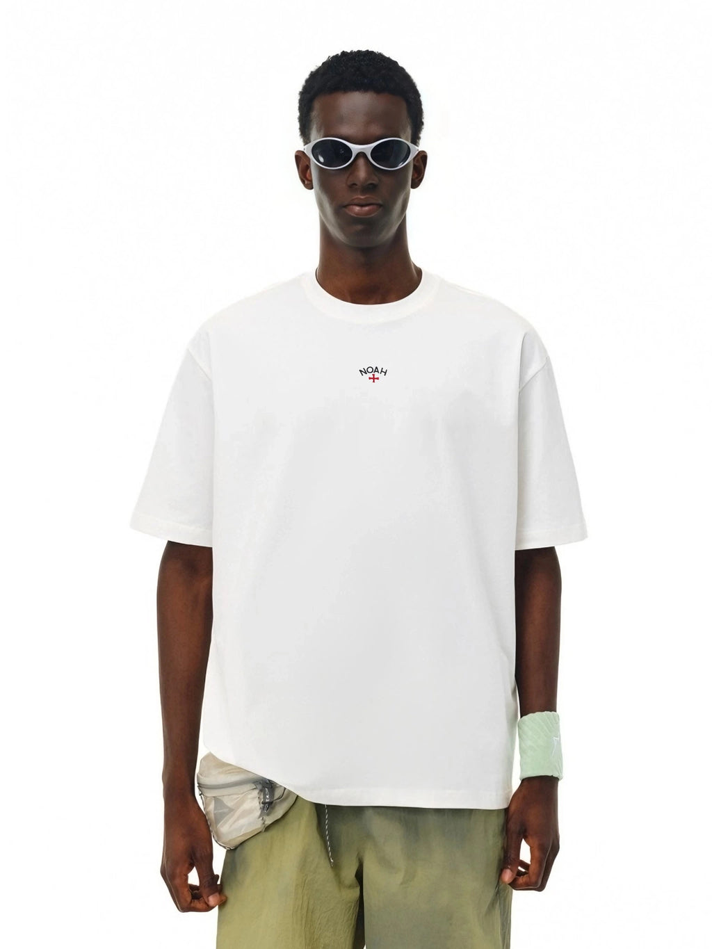 NOAH MARS niche trendy brand chest cross small logo embroidery basic simple pure cotton trendy short sleeved T-shirt for men