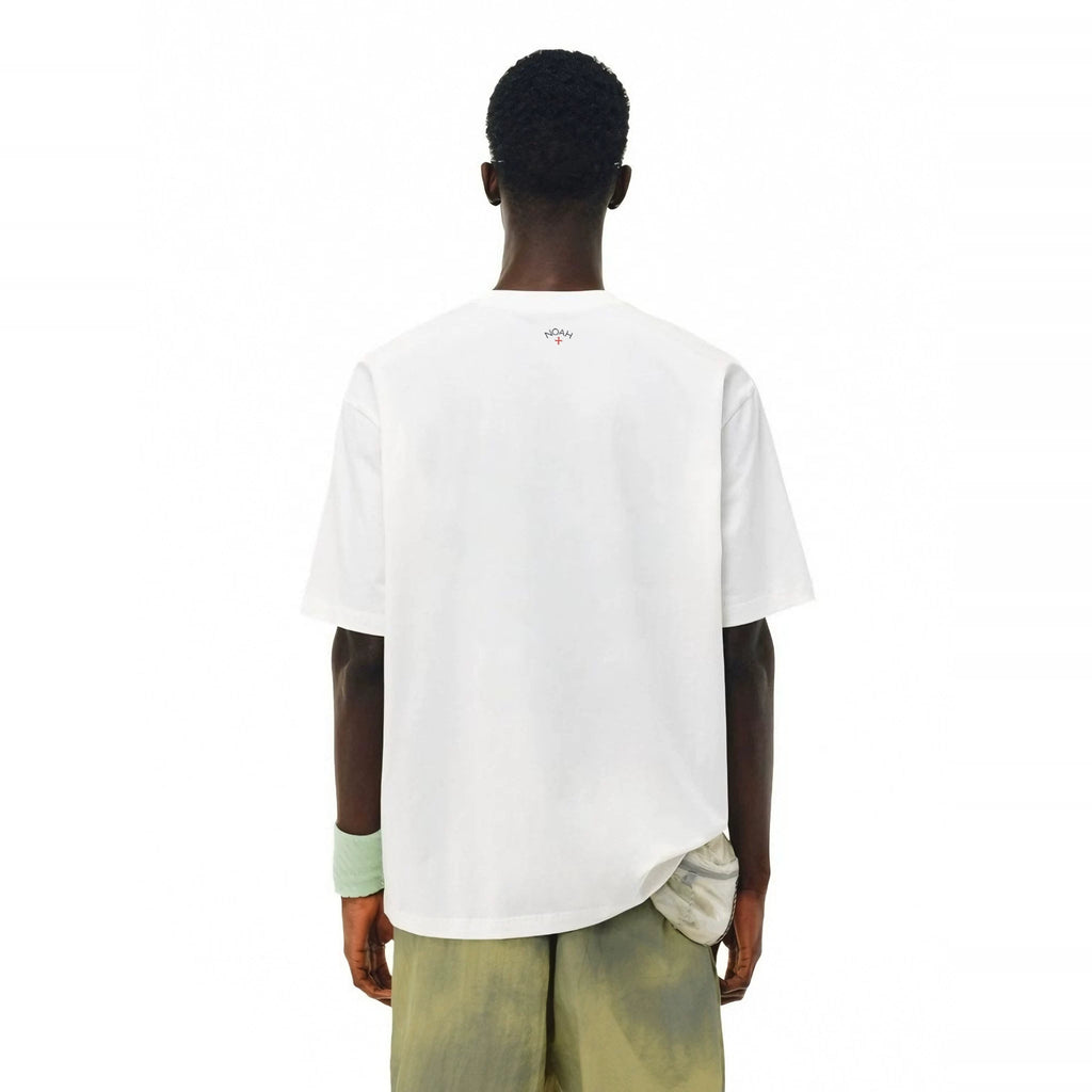 NOAH MARS niche trendy brand with a small cross on the back, American casual, simple, antibacterial, cotton short sleeved T-shirt for men
