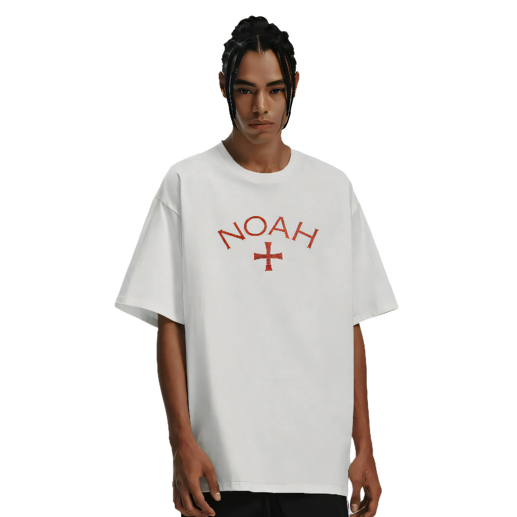 NOAH MARS niche trend brand Scottish cross simple American casual trend brand all cotton trendy short sleeved T-shirt