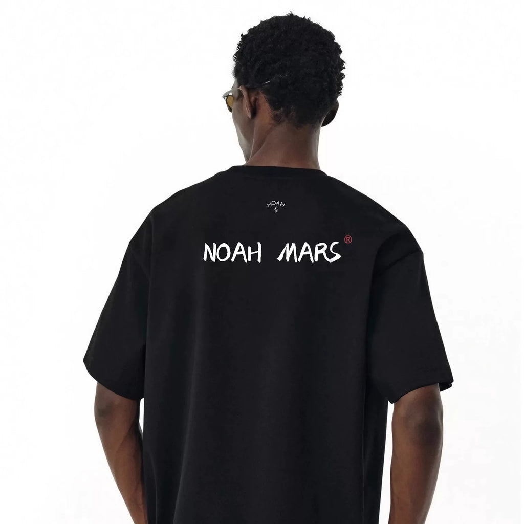 NOAH MARS niche fashion brand behind the lightning small logo American casual simple and versatile antibacterial cotton short sleeved T-shirt