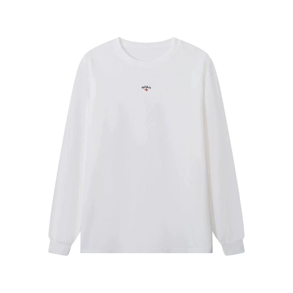 NOAH MARS niche trendy brand chest small label embroidered cross simple American casual long sleeved trendy T-shirt for men