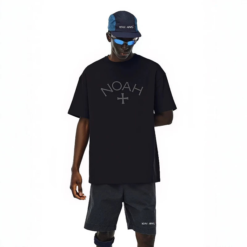 NOAH MARS American casual first generation expeditionary cross men's niche trendy brand loose cotton short sleeved T-shirt