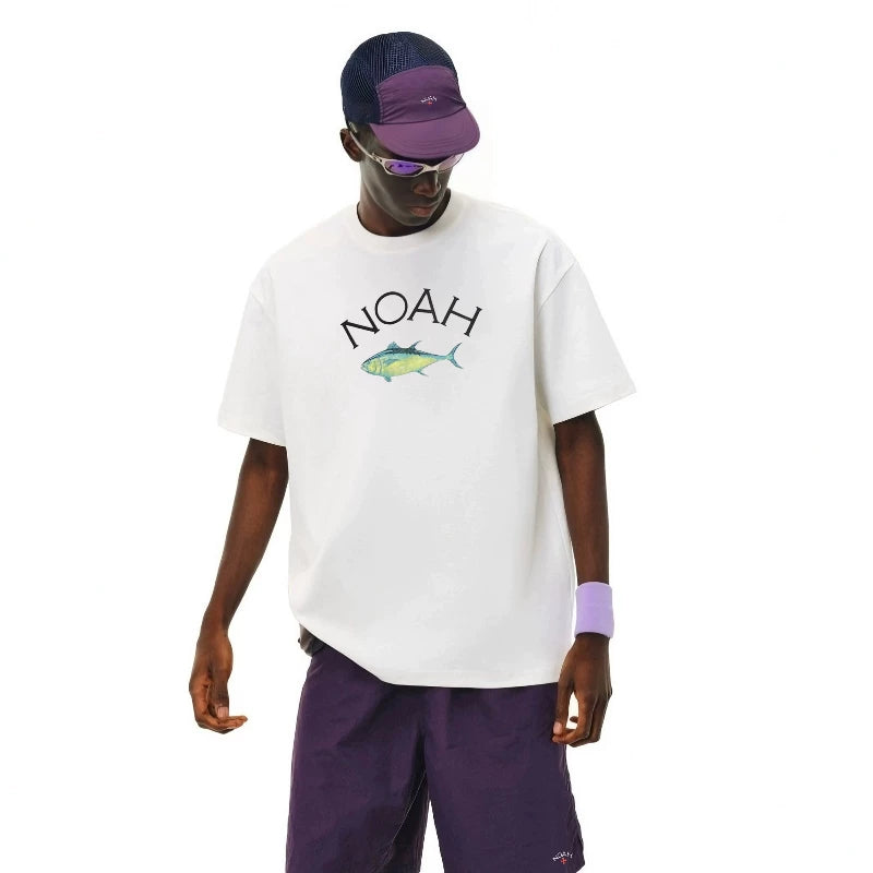NOAH MARS niche trendy brand tuna limited edition American casual loose all cotton versatile couple short sleeved T-shirt for men