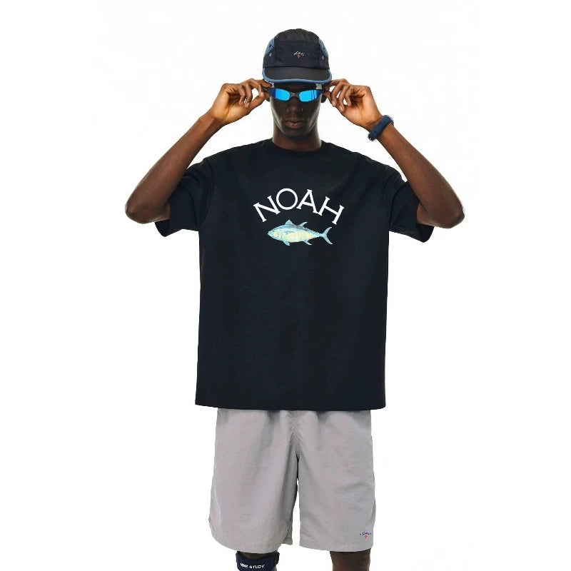 NOAH MARS niche trendy brand tuna limited edition American casual loose all cotton versatile couple short sleeved T-shirt for men
