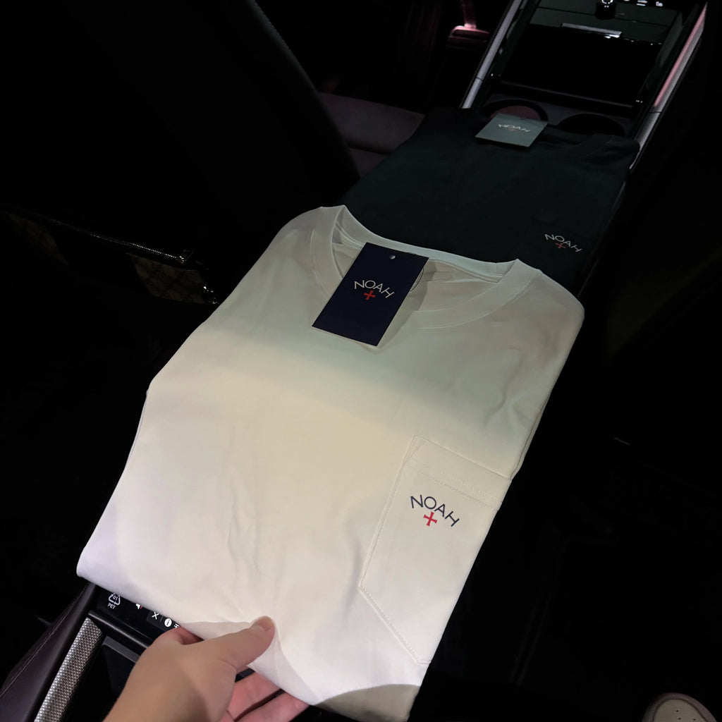 NOAH MARS niche trendy brand pocket small label cross simple American casual pure cotton trendy short sleeved T-shirt for men