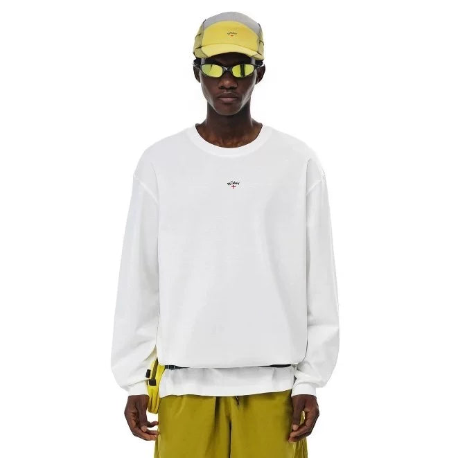 NOAH MARS niche trendy brand chest small label embroidered cross simple American casual long sleeved trendy T-shirt for men