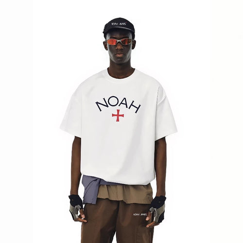 NOAH MARS American casual first generation expeditionary cross men's niche trendy brand loose cotton short sleeved T-shirt