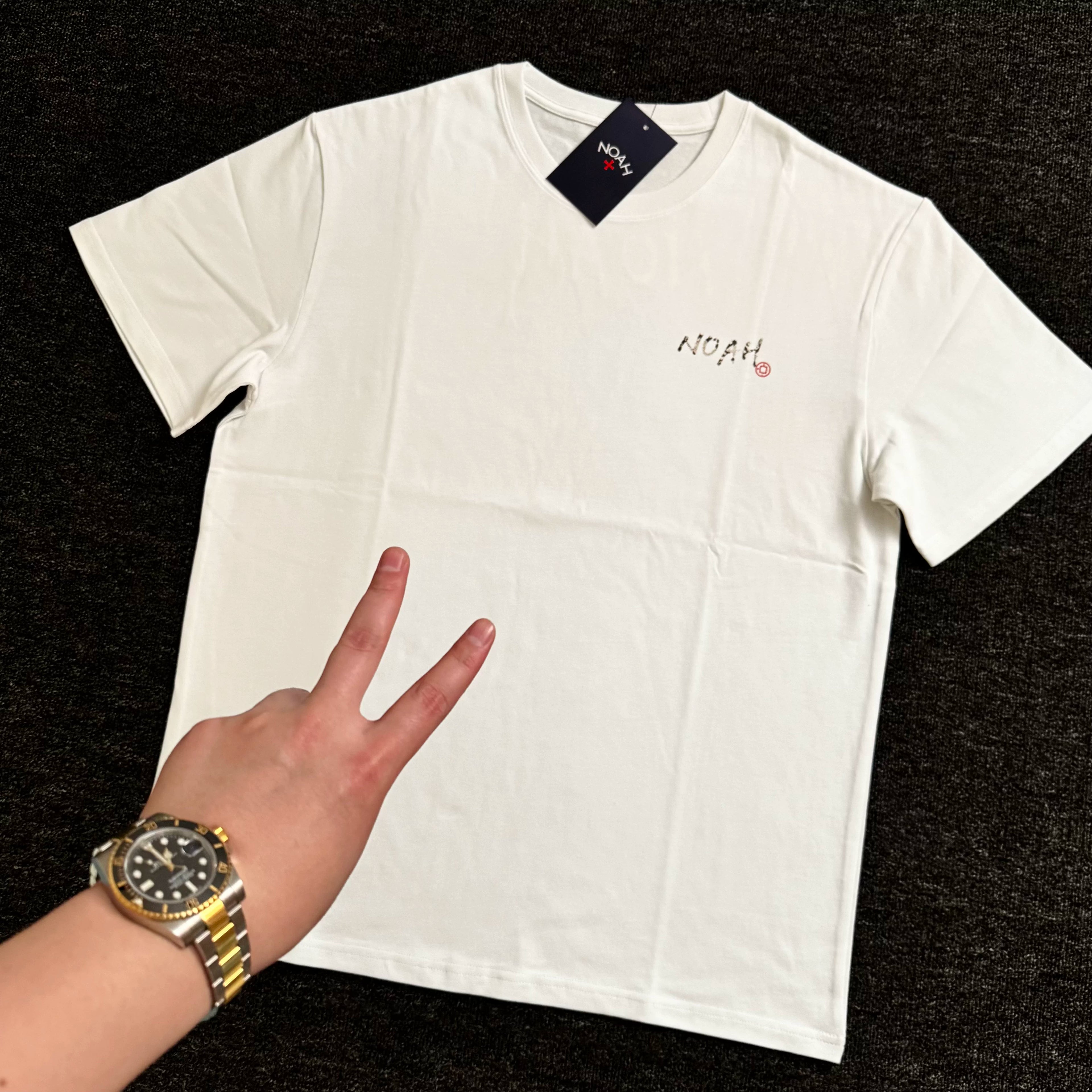 NOAH MARS Small Fashion Brand python leather calligraphy seal on the back American casual men's cotton China-Chic short sleeve T-shirt