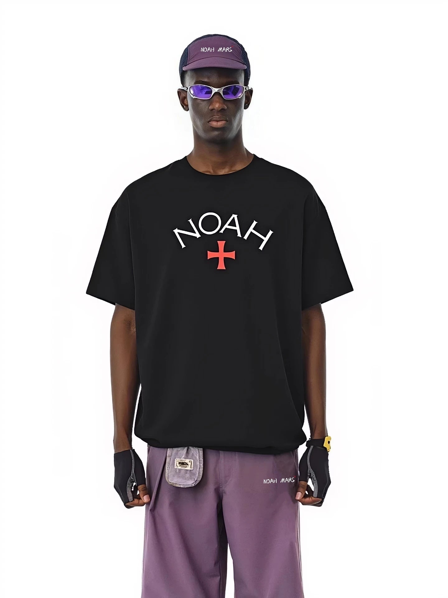 NOAH MARS American casual first generation expeditionary cross men's niche trendy brand loose cotton short sleeved T-shirt