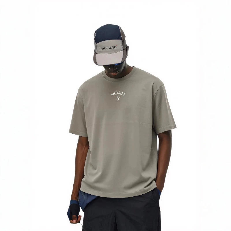 NOAH MARS niche trend brand matcha gray lightning small label American casual antibacterial all cotton versatile short sleeved T-shirt for men