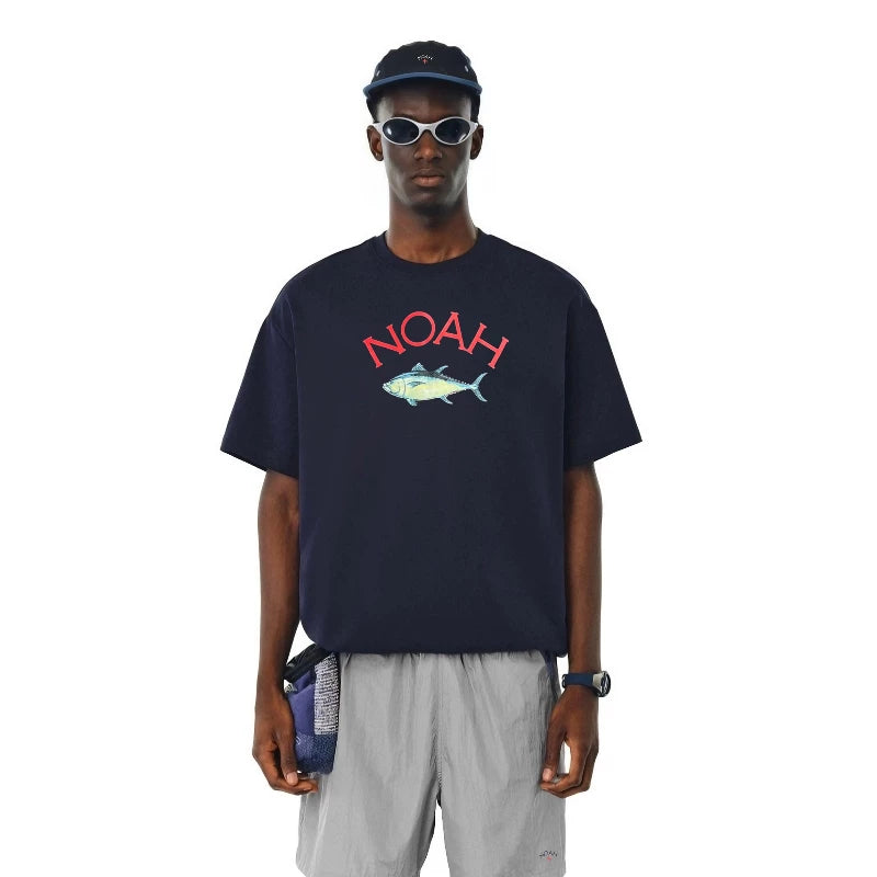 NOAH MARS niche trendy brand tuna limited edition American casual loose all cotton versatile couple short sleeved T-shirt for men