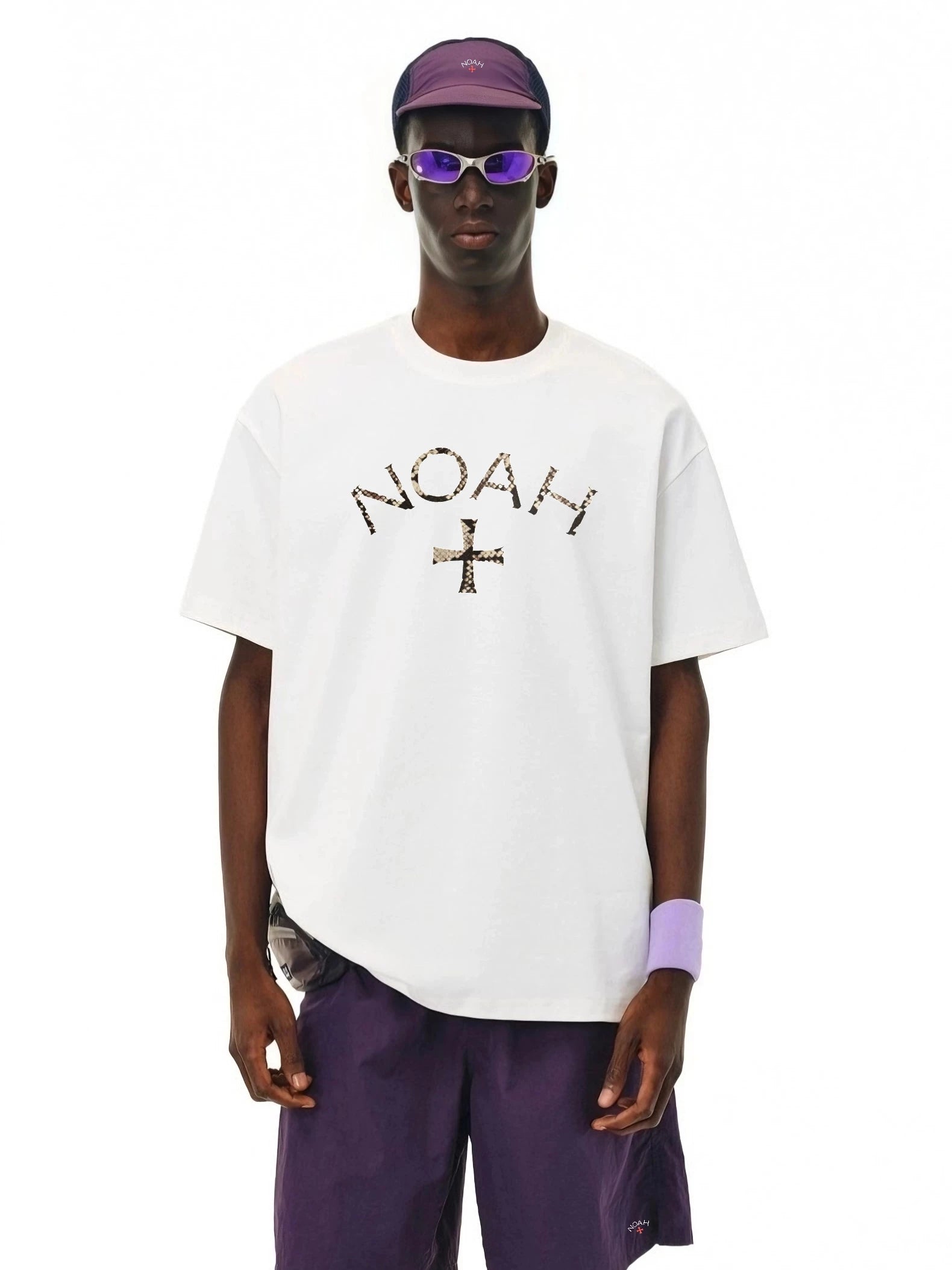 NOAH MARS Small Fashion Brand python cross American casual loose China-Chic antibacterial cotton short sleeve T-shirt men