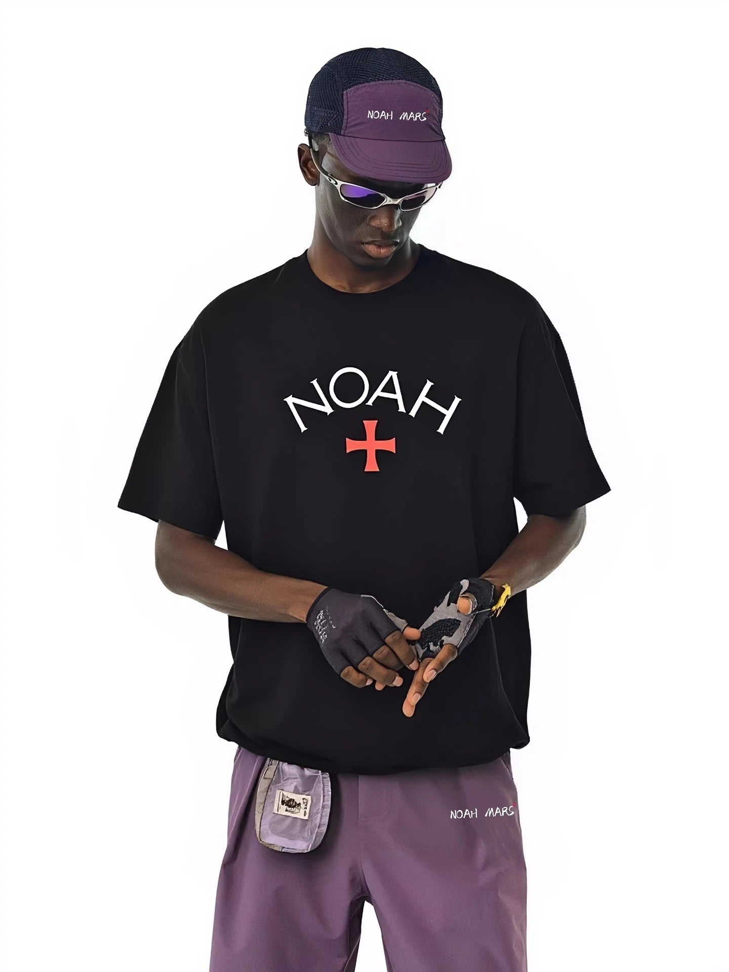 NOAH MARS niche trendy brand first generation black soul cross street casual loose cotton trendy short sleeved T-shirt for men