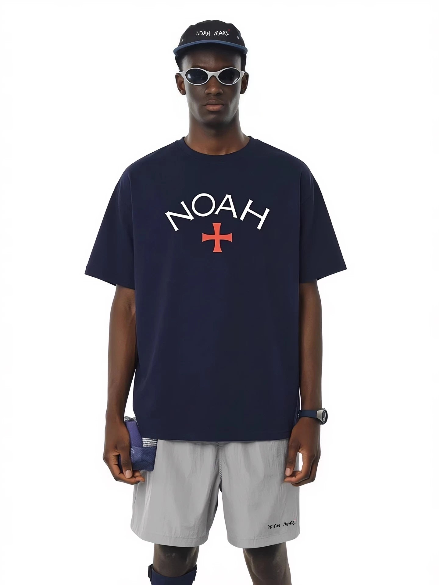 NOAH MARS First Generation Tibetan Blue Cross Trendy Brand Loose Rest Simple Street Trendy Short Sleeve T-shirt