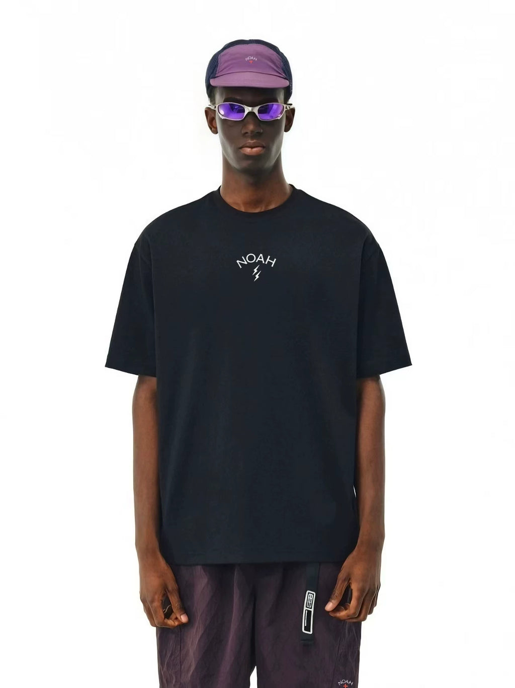 NOAH MARS Small Fashion Brand Chest Lightning Small Standard American Leisure China-Chic Men's Loose Couple Short Sleeve T-shirt