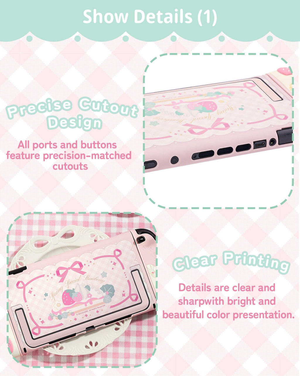 Cream Strawberry Series Protective Case for Switch 2