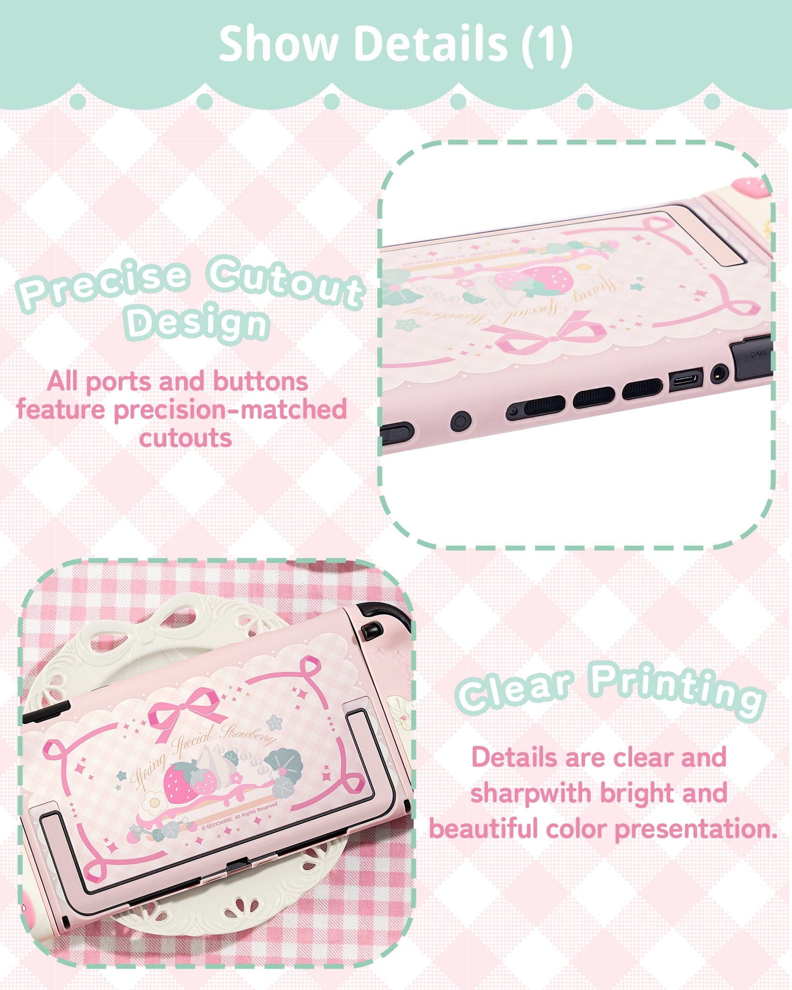 Cream Strawberry Series Protective Case for Switch 2