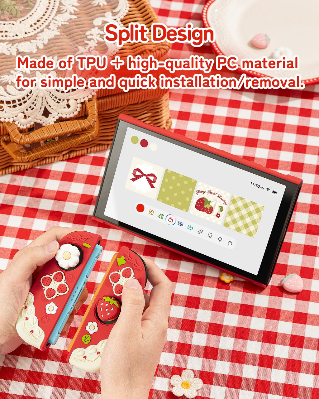 Cream Strawberry Series Protective Case for Switch 2