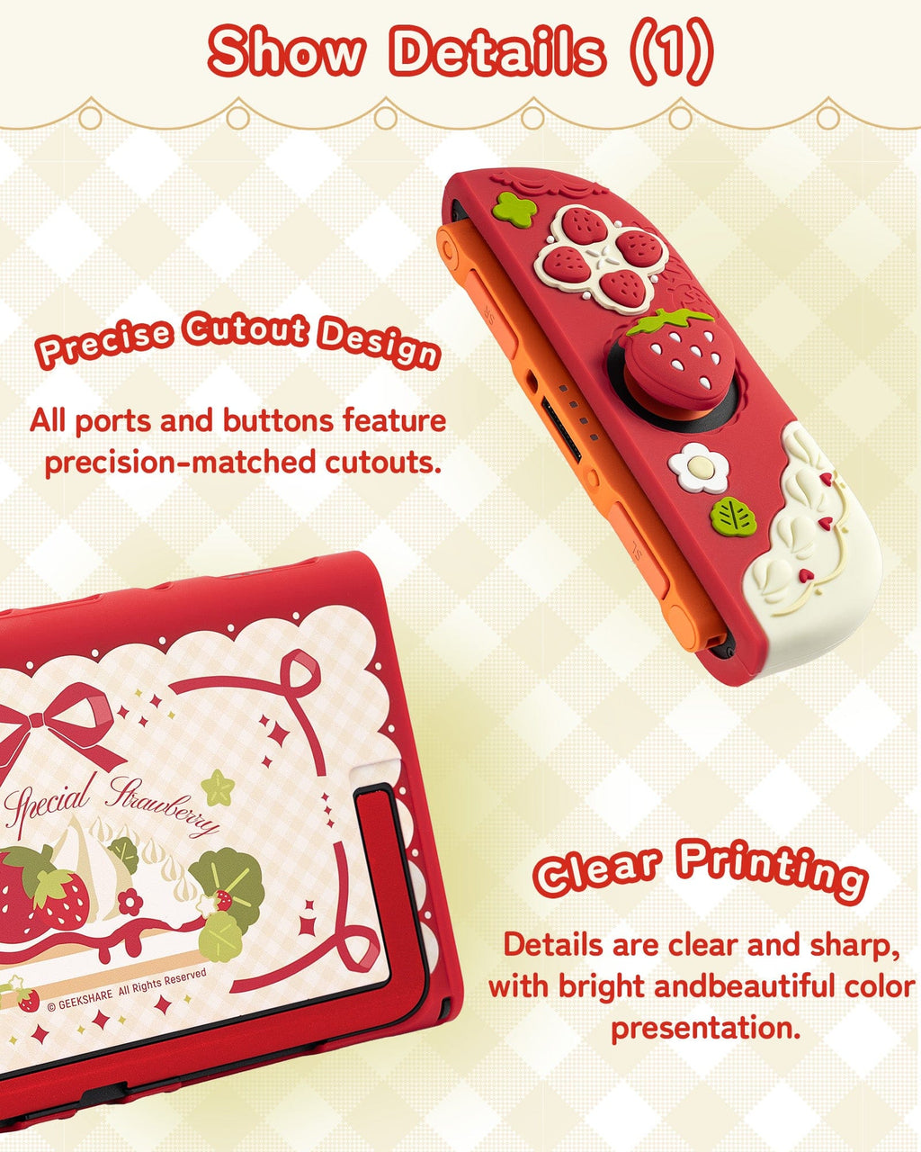 Cream Strawberry Series Protective Case for Switch 2