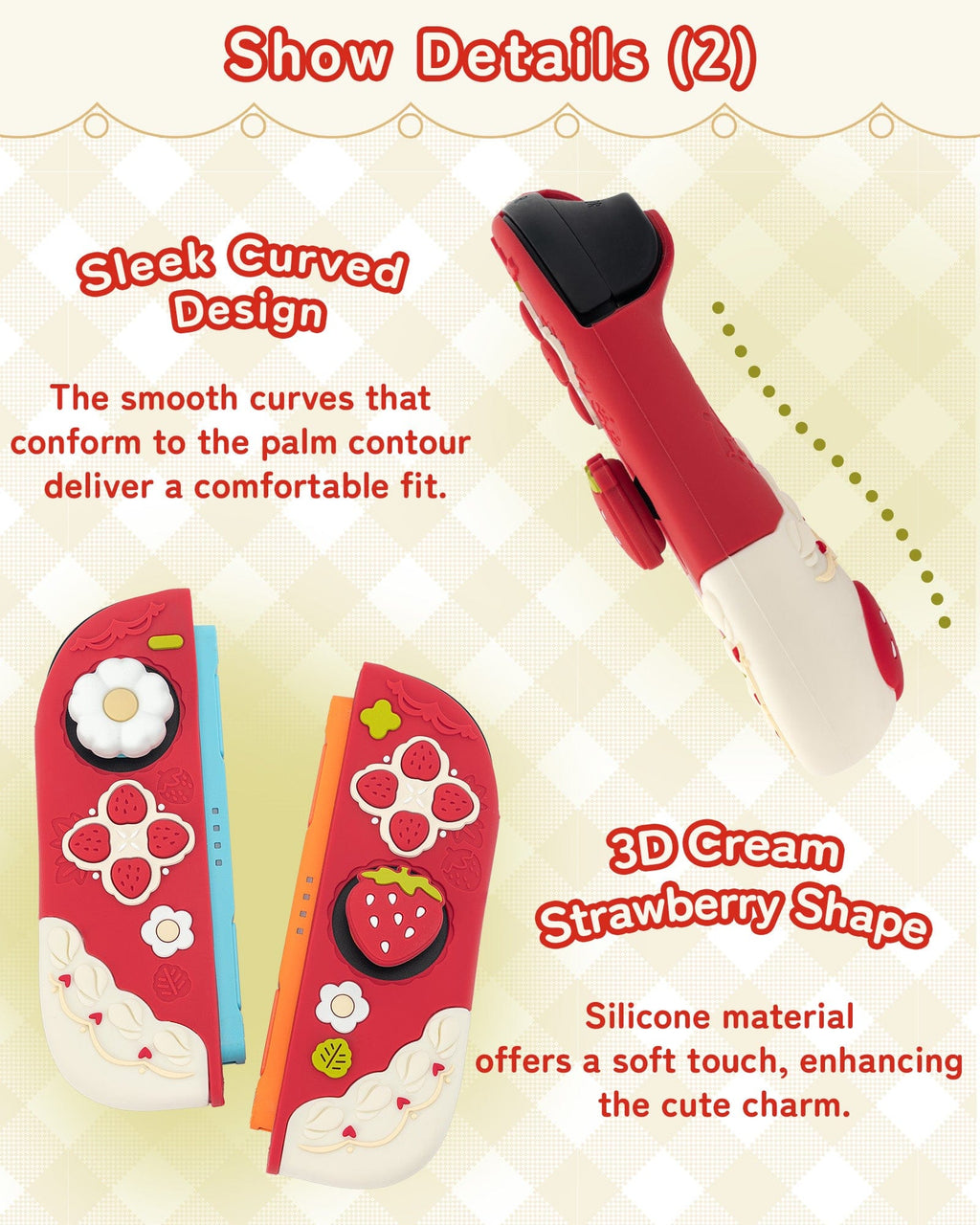 Cream Strawberry Series Protective Case for Switch 2