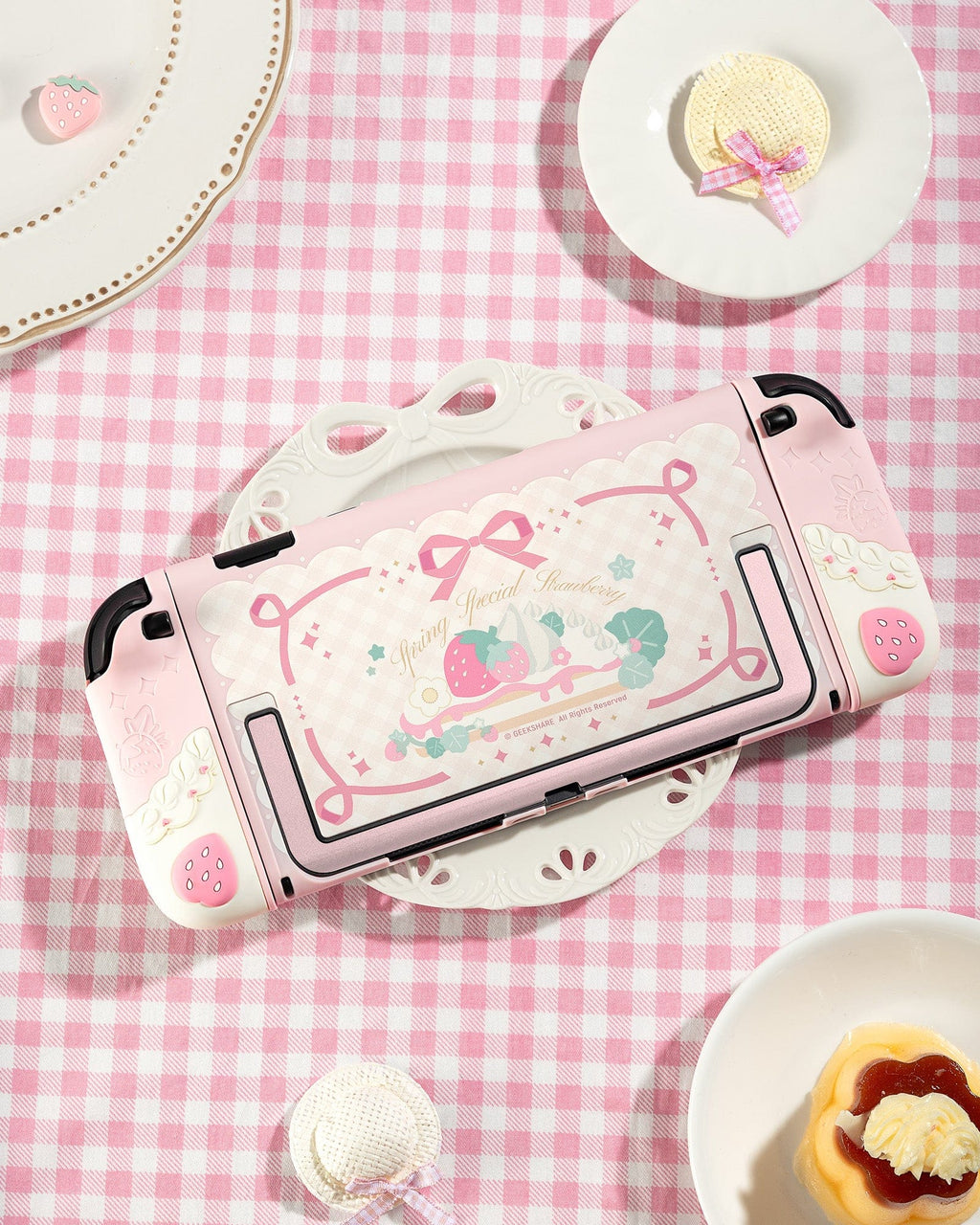 Cream Strawberry Series Protective Case for Switch 2