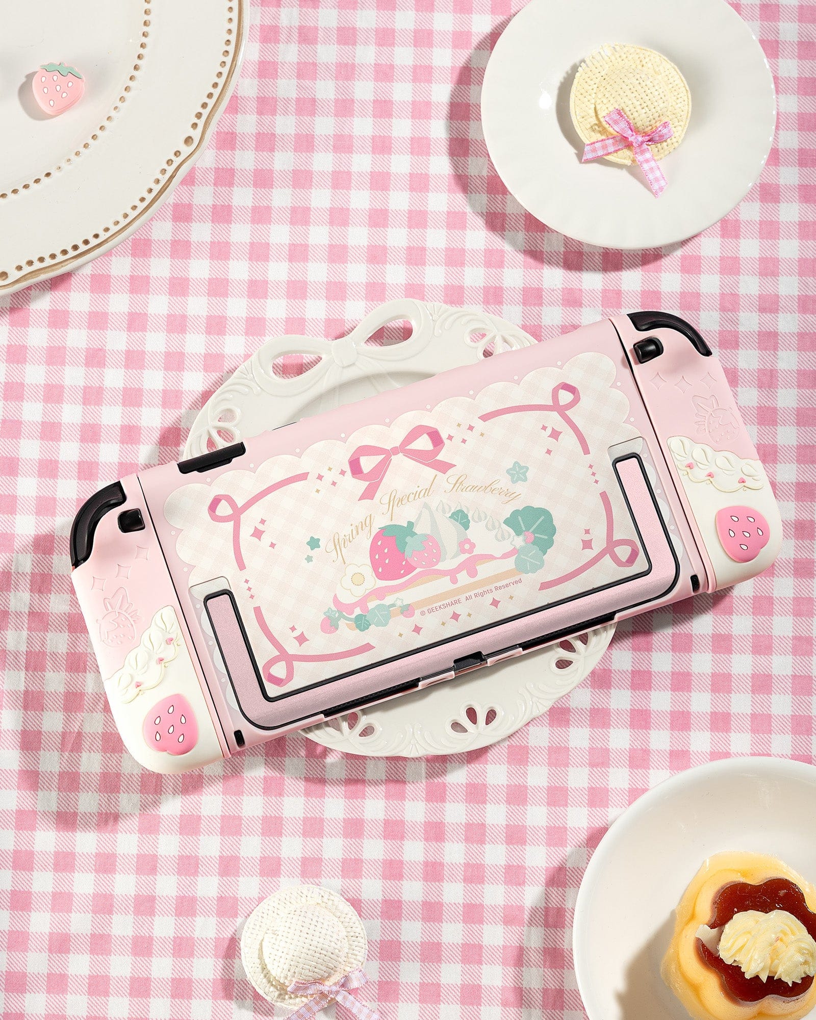 Cream Strawberry Series Protective Case for Switch 2