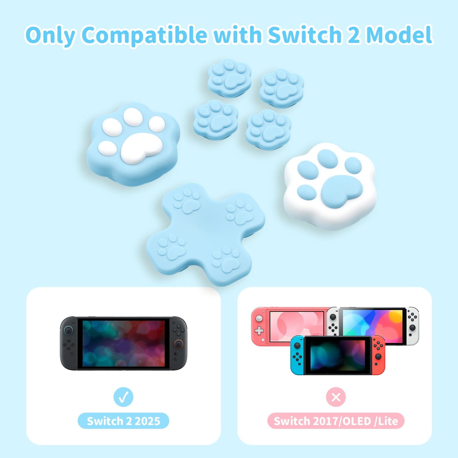 GeekShare Cat Paw Button Caps for Switch 2