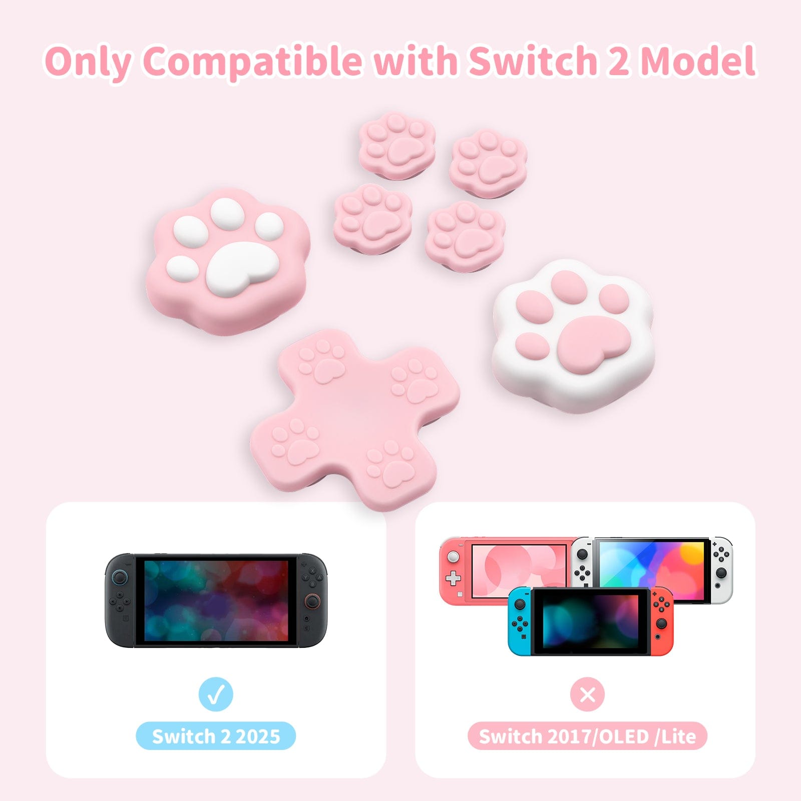 GeekShare Cat Paw Button Caps for Switch 2