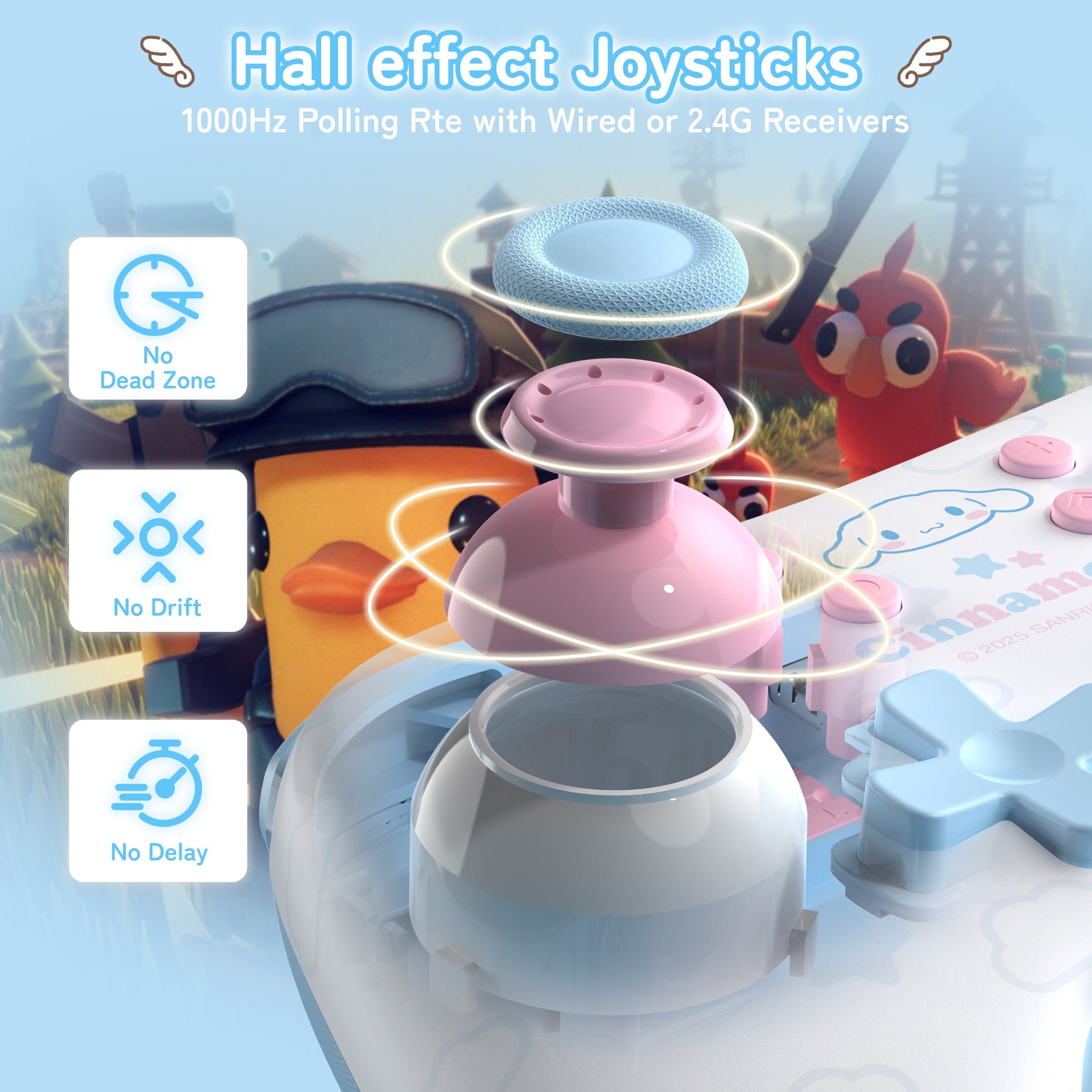 GeekShare Cinnamoroll & Pompompurin Gamepad with Receiver Set For Switch 2/Switch 2017/PC