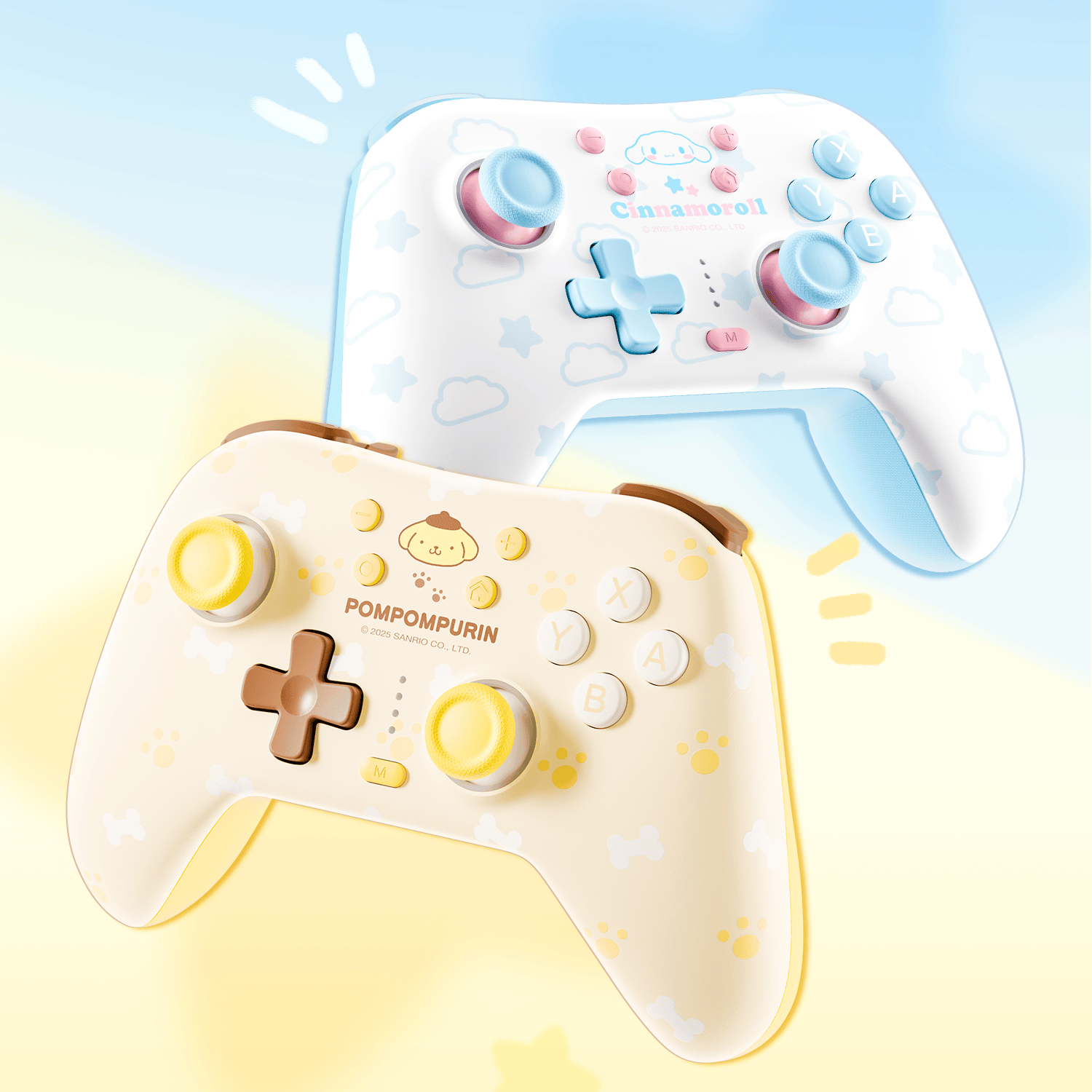 GeekShare Cinnamoroll & Pompompurin Gamepad with Receiver Set For Switch 2/Switch 2017/PC