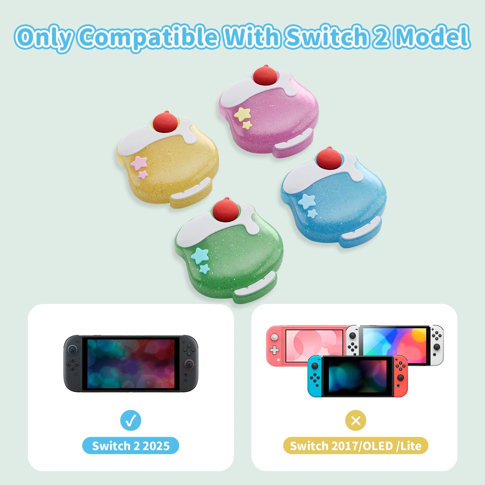 GeekShare Cream Soda Thumb Grip Caps for Switch 2