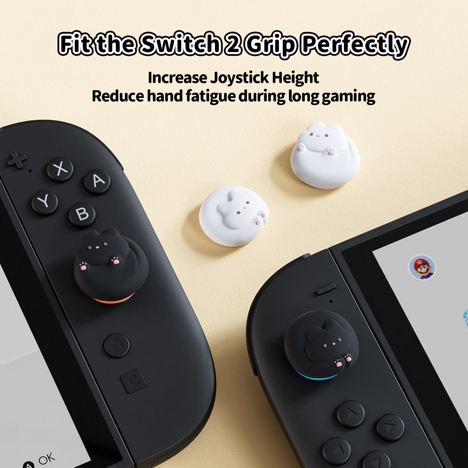 GeekShare Kitty Bun Thumb Grip Caps for Switch 2