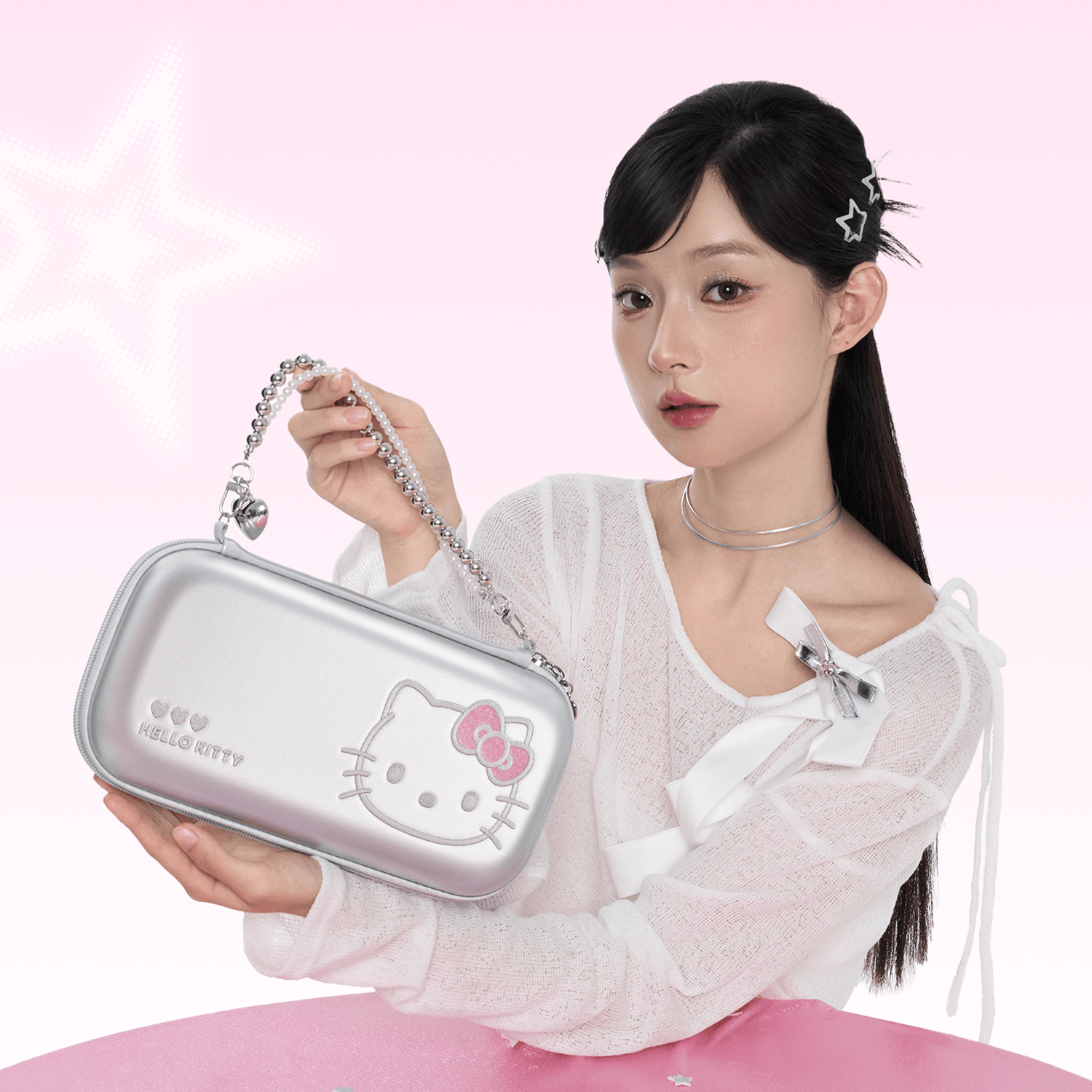 Hello Kitty Sparkling Silver Heart Collection for Switch 2
