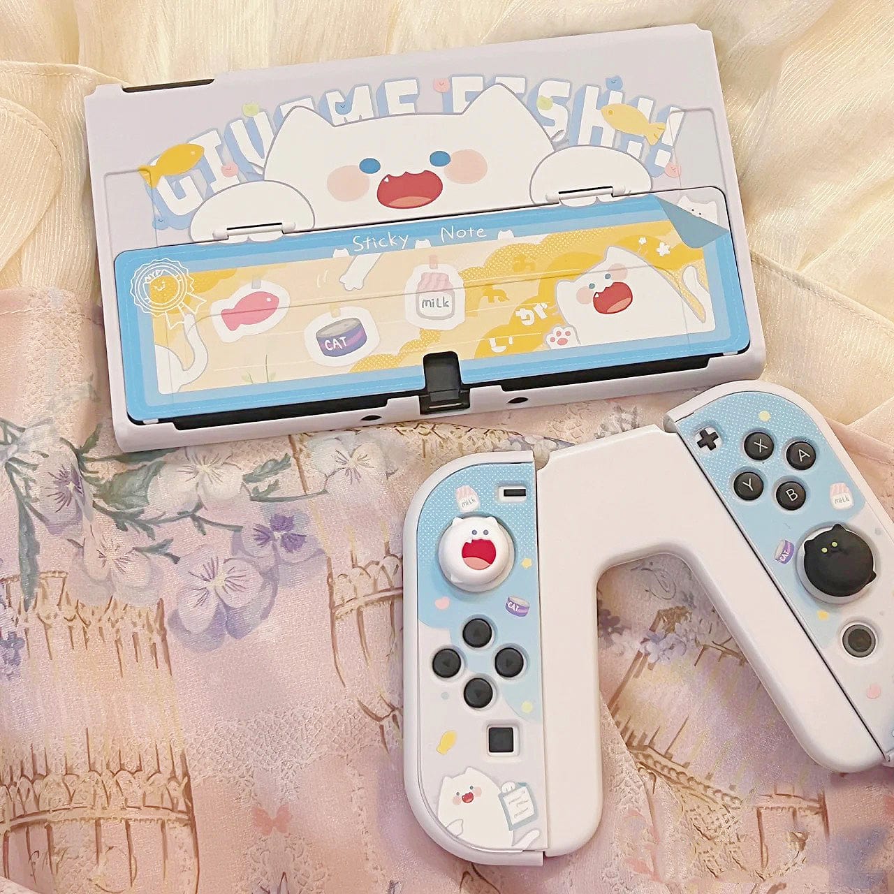 GeekShare BoBo Cat Protective Case for Switch OLED & Thumb Grips