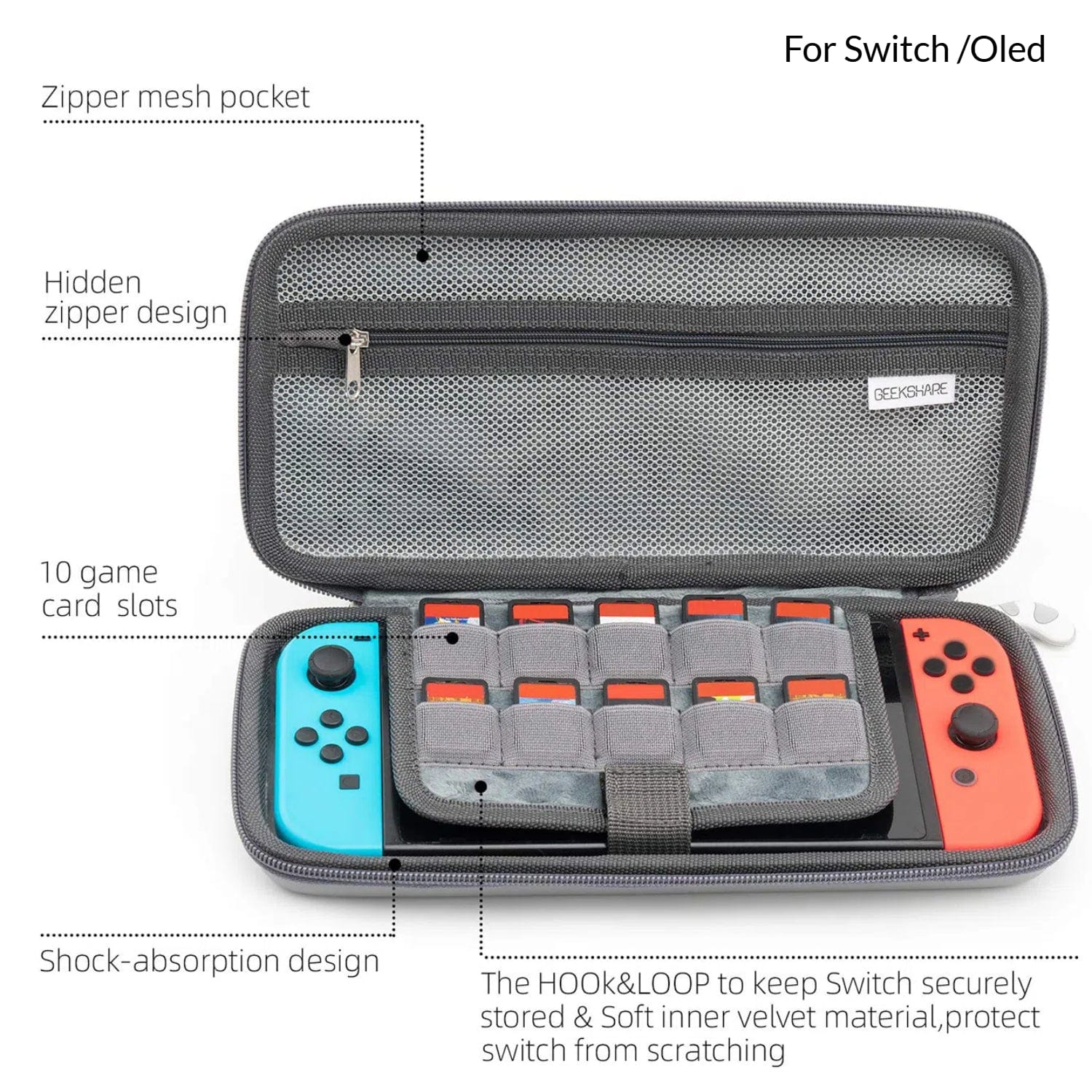 GeekShare Cat Ears Carrying Case for Switch & OLED & Switch 2
