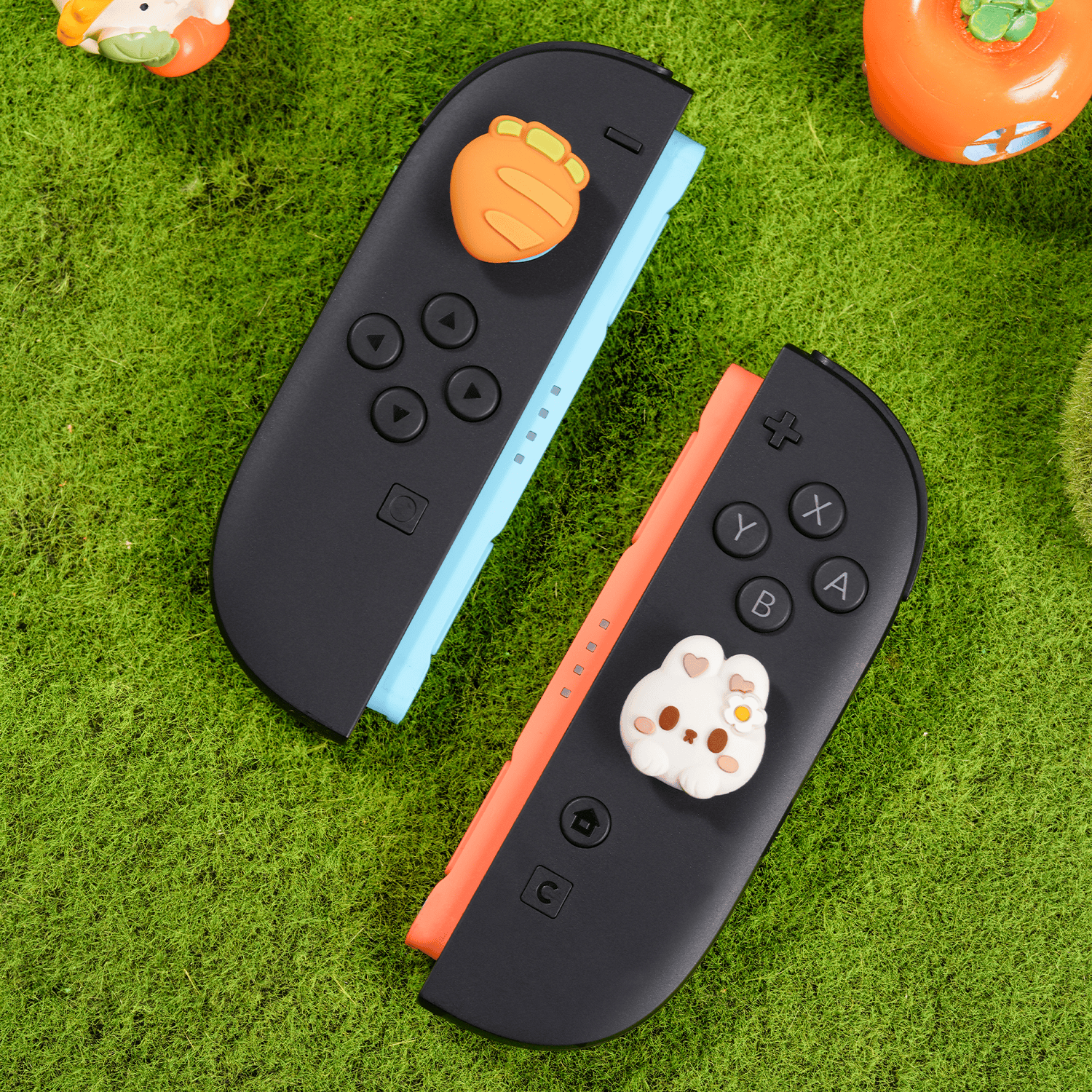 GeekShare Carrot Bunny Thumb Grip Caps for Switch 2