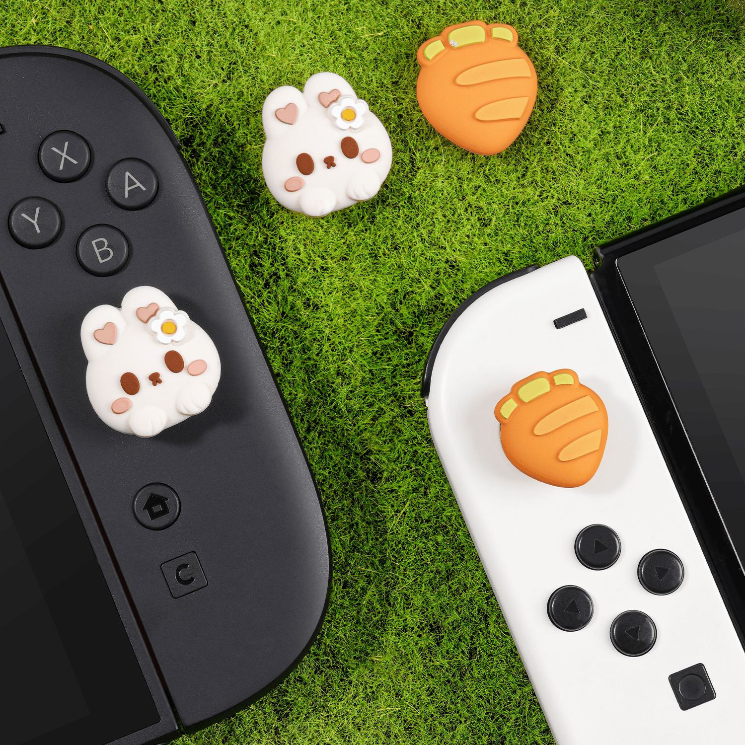 GeekShare Carrot Bunny Thumb Grip Caps for Switch 2