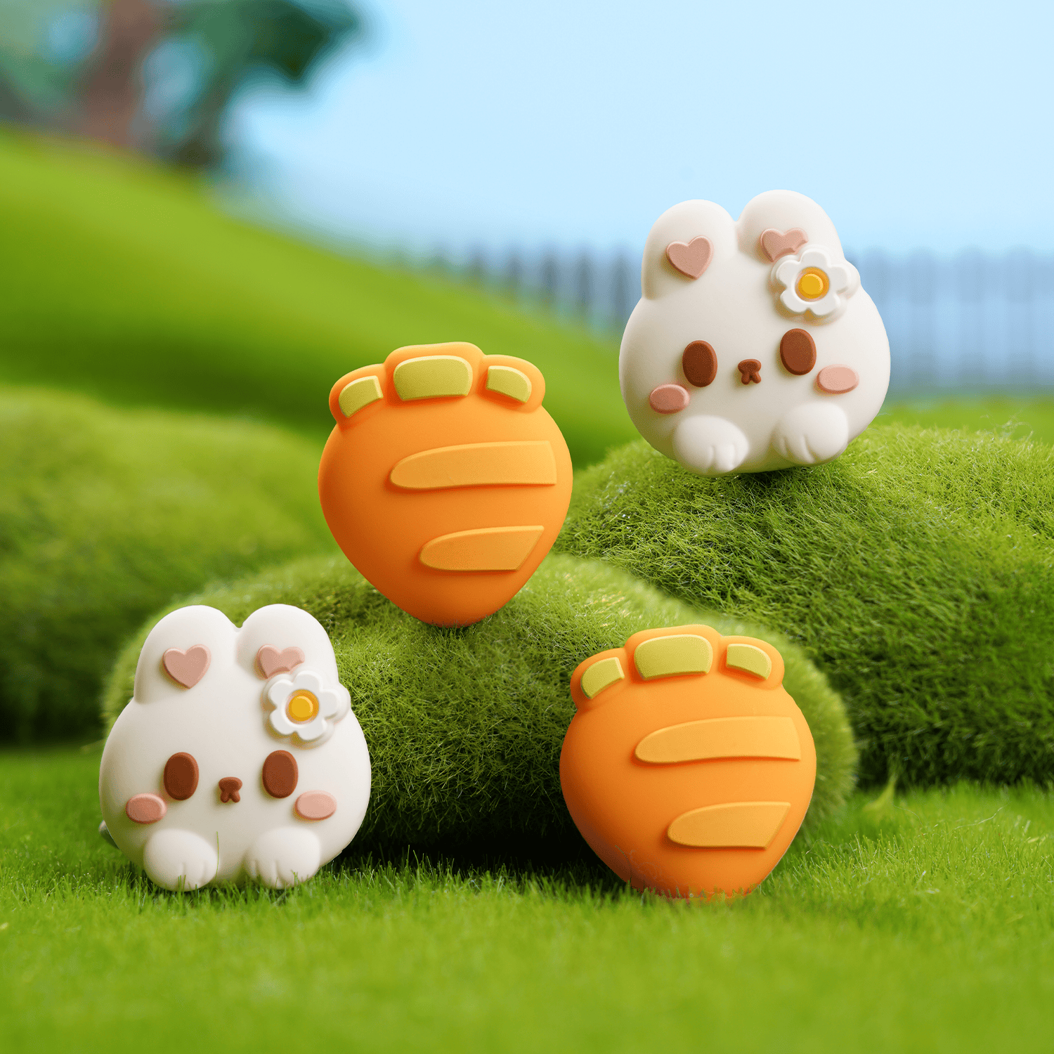 GeekShare Carrot Bunny Thumb Grip Caps for Switch 2