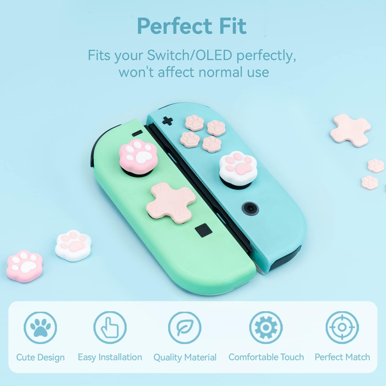 GeekShare Cat Paw Button Caps for  Switch/OLED