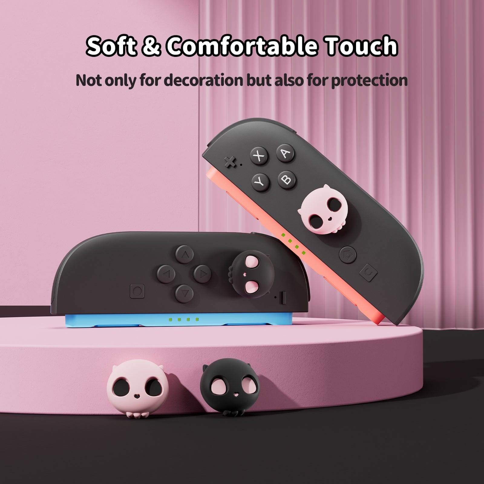 GeekShare Pink Skull Thumb Grips for Switch/PS4/PS5/XBOX/Switch 2