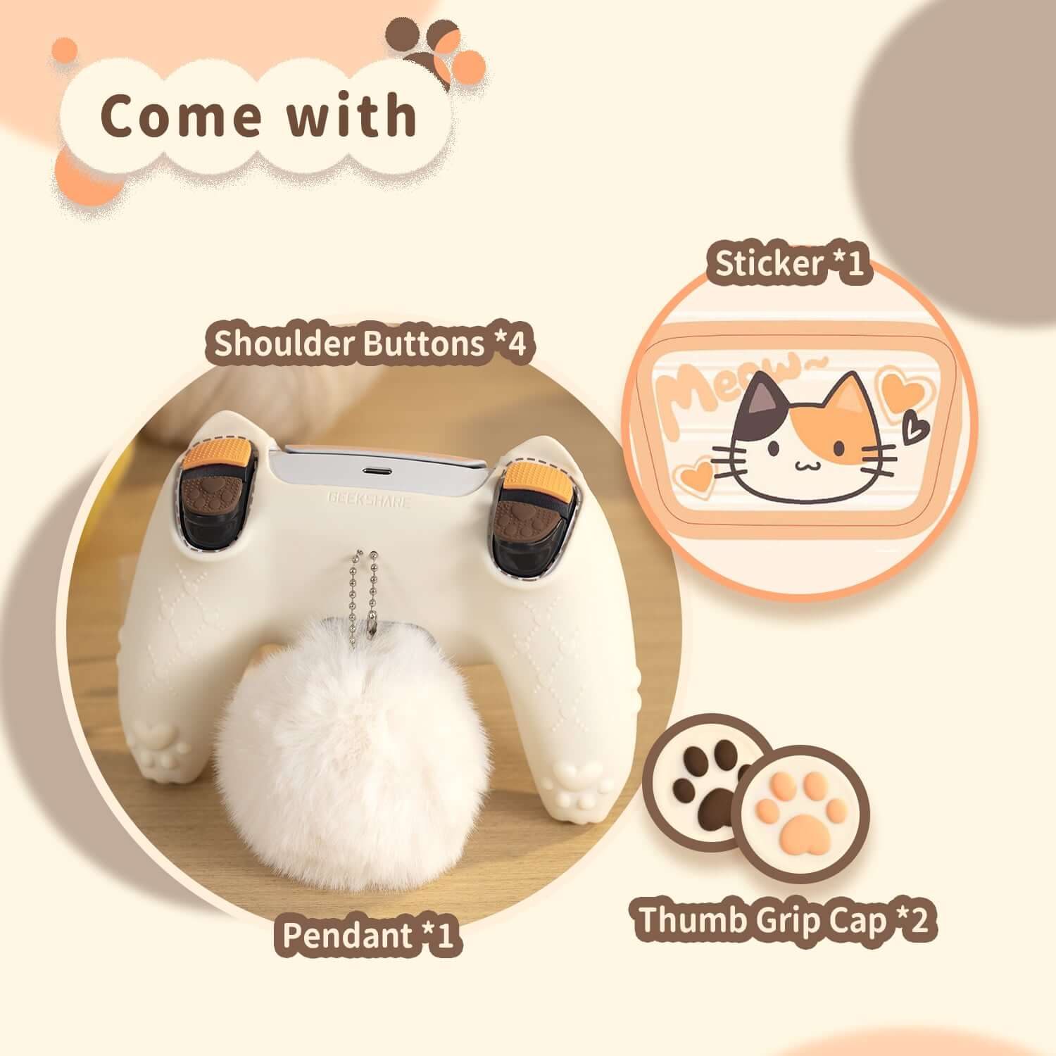 GeekShare Calico Cat Gaming Console Skin for PS5 & Xbox