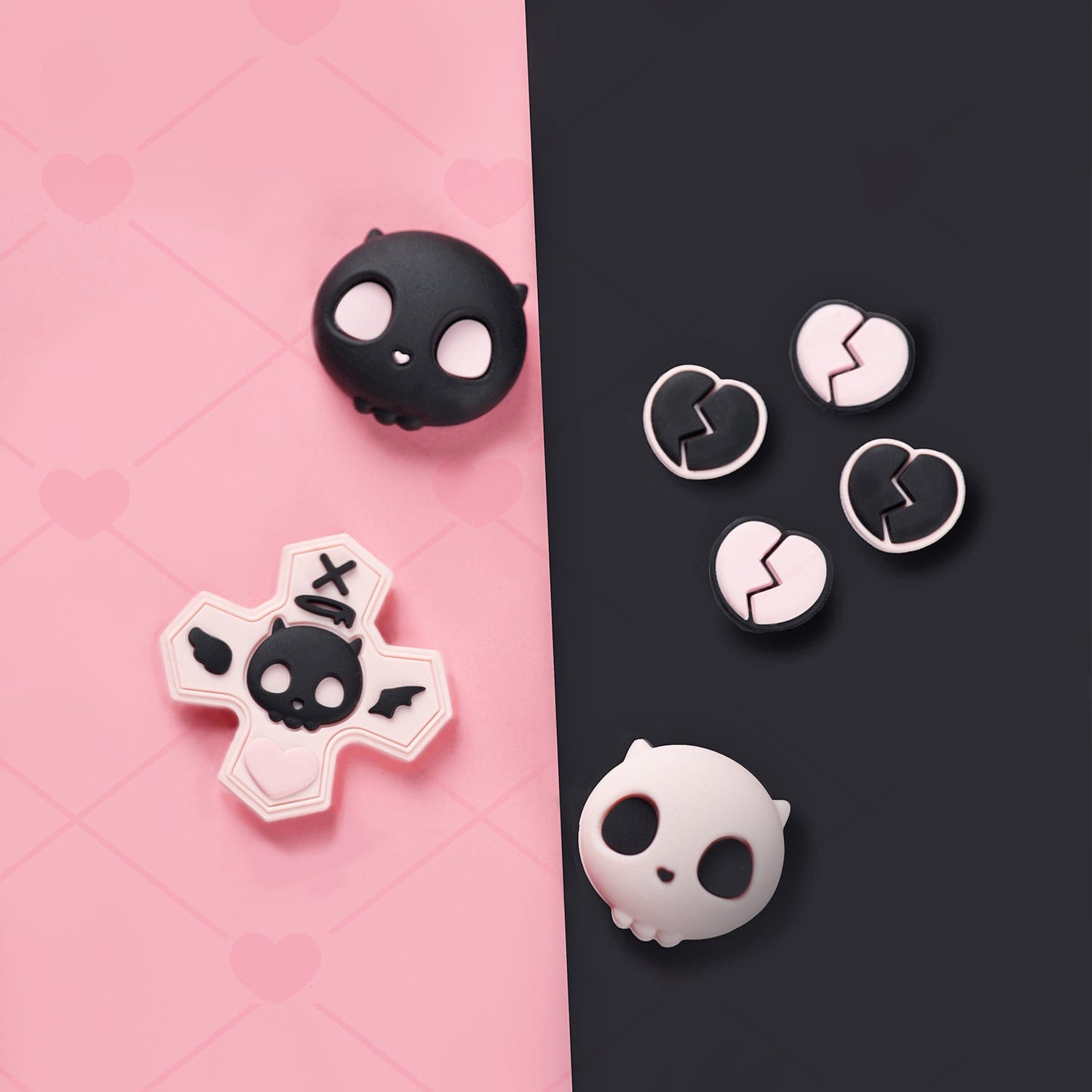 GeekShare Pink Skull Button Caps for Switch 2