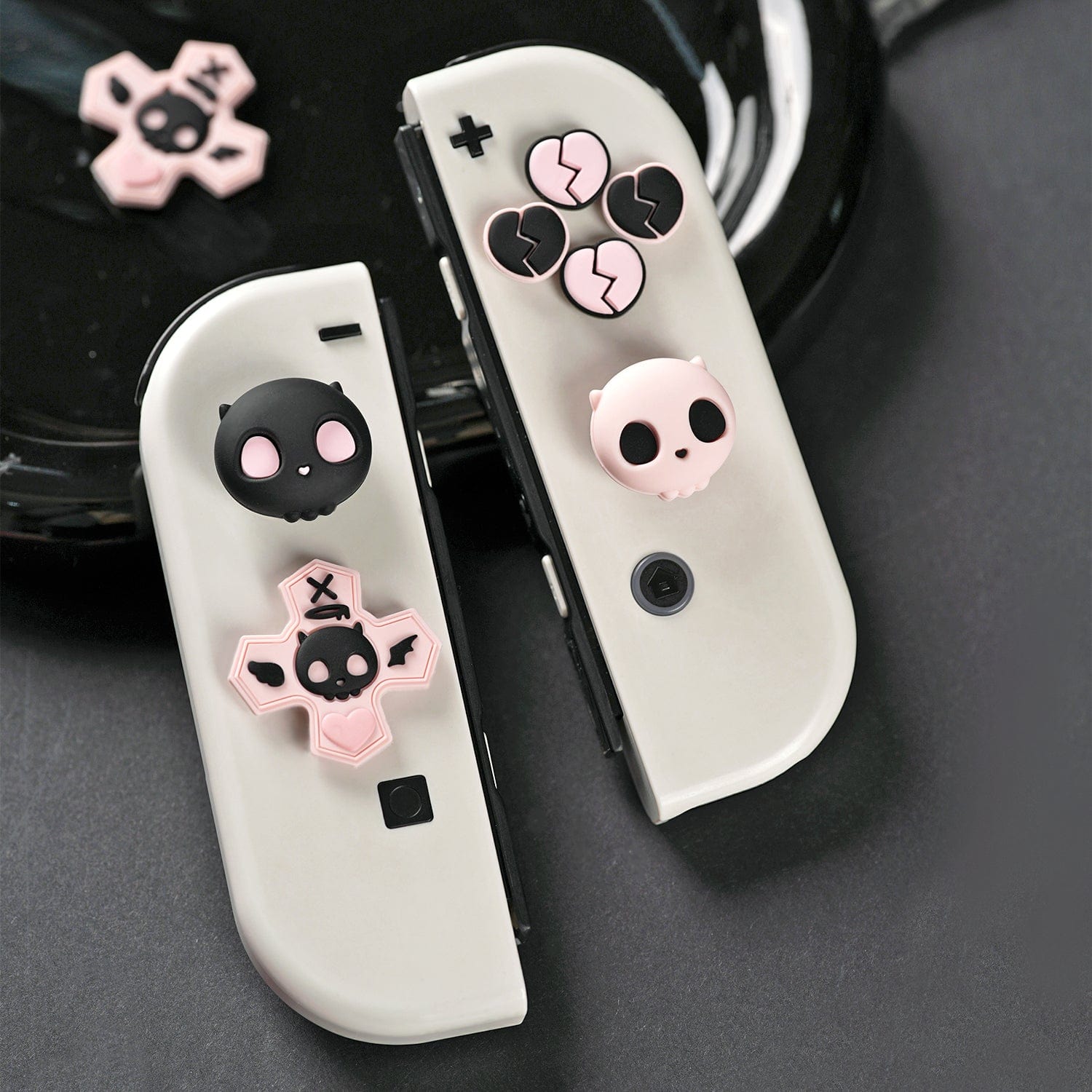 GeekShare Pink Skull Button Caps for Switch 2